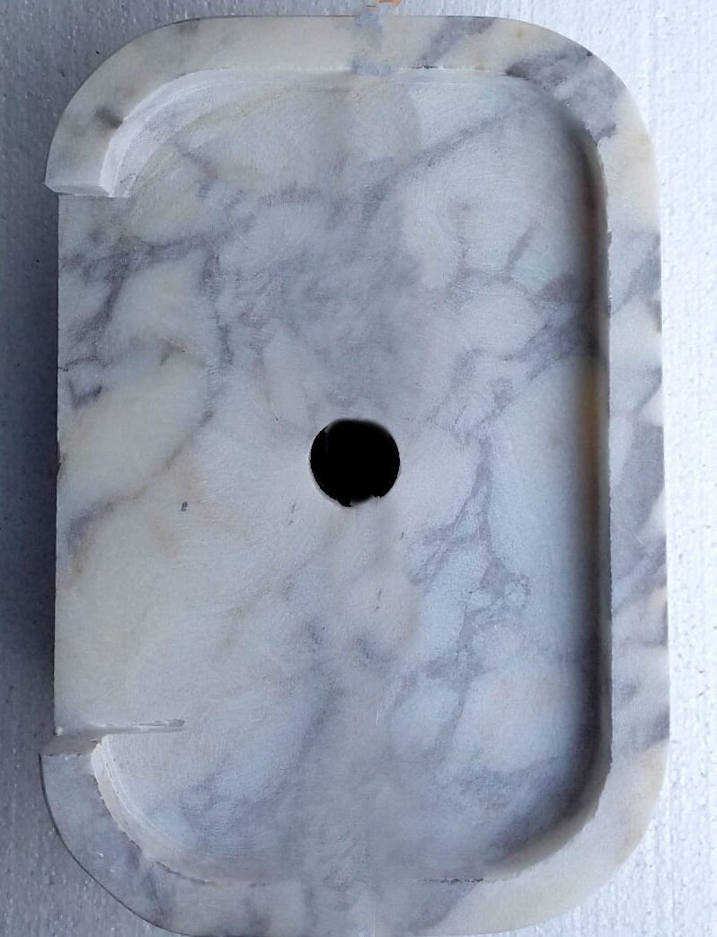 Calacatta Viola Real Marble Rectangular Sink  bathroom sink bak view