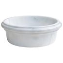 Carrara White Marble Waterfall Polished Round Drop-In Bathroom Sink