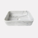 White Calacatta Marble Rectangular Above Vanity Bathroom Sink (L)18" (W)12" (H)6" front view