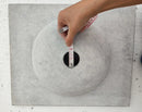 Tundra Grey Marble Rectangular Bathroom Vanity Honed with Round Sink (W)18" (L)15" (H)5" angle view drain hole view