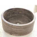 Silver Travertine Natural Stone Above Vanity Bathroom Sink Polished (D)16" (H)5" angle view