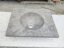 Tundra Grey Marble Rectangular Bathroom Vanity Honed with Round Sink (W)18" (L)15" (H)5" angle view