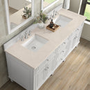 James Martin Lorelai 72" Double Bathroom Vanity, Bright White