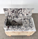 HANDCRAFTED CUSTOM CALACATTA VIOLA MARBLE SINK (NS-081)