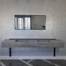 HANDCRAFTED INFINITY TRAVERTINO GREY HIGH ENGINEERED STONE SINK (ES-104)