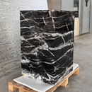 HANDCRAFTED CUSTOM PEDESTAL ALEXANDRA BLACK MARBLE SINK (NS-151)