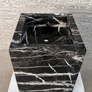 HANDCRAFTED CUSTOM PEDESTAL ALEXANDRA BLACK MARBLE SINK (NS-151)