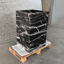 HANDCRAFTED CUSTOM PEDESTAL ALEXANDRA BLACK MARBLE SINK (NS-151)