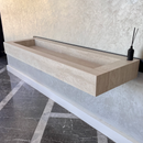HANDCRAFTED INFINITY TRAVERTINO CHIARO HIGH ENGINEERED PORCELAIN SINK (ES-076)