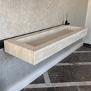 HANDCRAFTED INFINITY TRAVERTINO CHIARO HIGH ENGINEERED PORCELAIN SINK (ES-076)