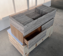 HANDCRAFTED CUSTOM SILVER TRAVERTINE SINK (TR-200)