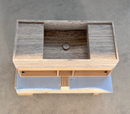 HANDCRAFTED CUSTOM SILVER TRAVERTINE SINK (TR-200)