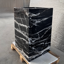 HANDCRAFTED CUSTOM PEDESTAL ALEXANDRA BLACK MARBLE SINK (NS-151)