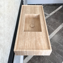 HANDCRAFTED CUSTOM TRAVERTINE SINK (TR-074)