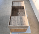 HANDCRAFTED CUSTOM SILVER TRAVERTINE SINK (TR-200)