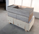 HANDCRAFTED CUSTOM SILVER TRAVERTINE SINK (TR-200)