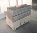 HANDCRAFTED CUSTOM SILVER TRAVERTINE SINK (TR-200)