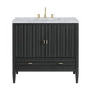 James Martin Myrrin 36" Single Bathroom Vanity, Carbon Oak