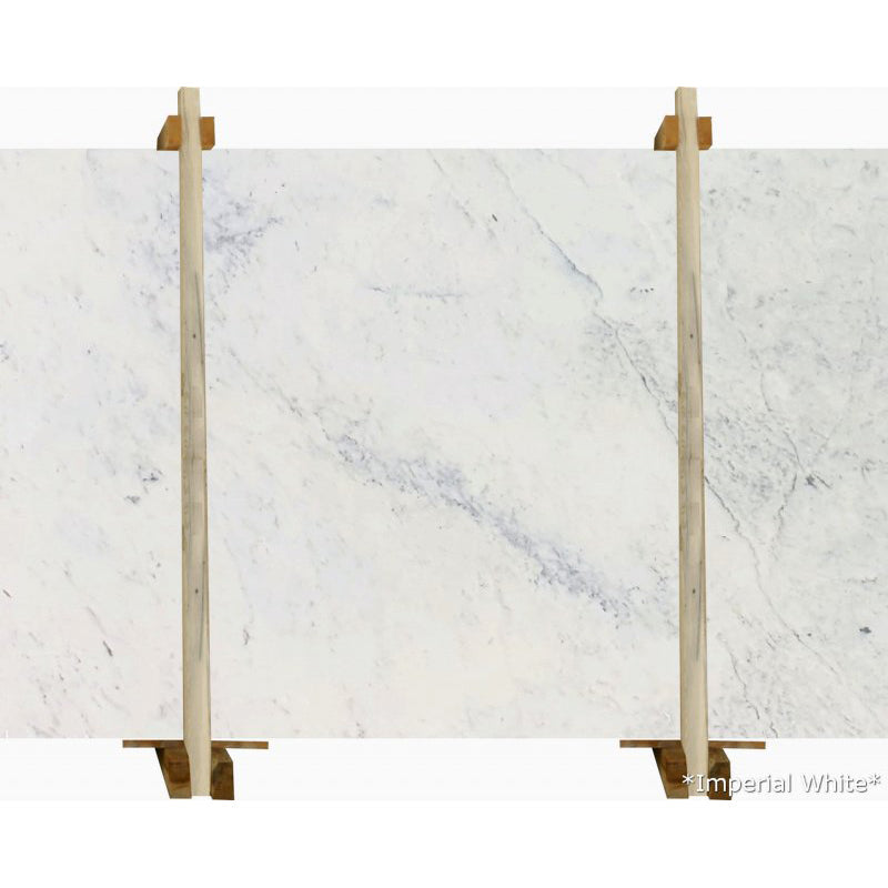 imperial white marble slabs polished 2cm 1 bundle slab lighter shade front view