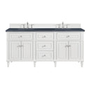 James Martin Lorelai 72" Double Bathroom Vanity, Bright White