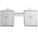 James Martin Bellshire 84" Double Bathroom Vanity, Bright White