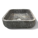 Iris Black Honed Oasis Marble Sink 18x22