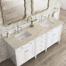 James Martin Brittany 72" Double Bathroom Vanity, Bright White