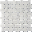 Italian Carrara Honed Basket Weave Marble Mosaics 12x12