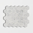 Italian Carrara Polished Hexagon Marble Mosaics 12x12