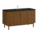 James Martin Laurent 60" Dual Mount Single Bathroom Vanity, Honey Oak
