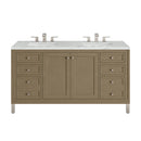 James Martin Chicago 60" Double Bathroom Vanity, Walnut Whisper