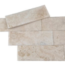 Ivory Light Travertine Wavy Honed-Pillowed edge Floor and Wall Tile 4"x12"