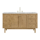 James Martin Laurent 60" Dual Mount Single Bathroom Vanity, Light Natural Oak