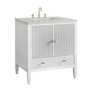 James Martin Myrrin 30" Single Bathroom Vanity, Bright White