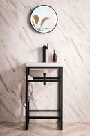 James Martin Boston 20" Single Console Vanity, Matte Black