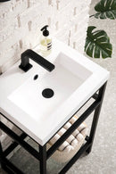 James Martin Boston 20" Single Console Vanity, Matte Black