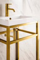 James Martin Boston 20" Single Console Vanity, Radiant Gold