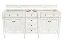 James Martin Brittany 72" Double Bathroom Vanity, Bright White