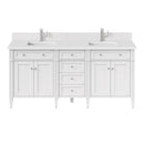 James Martin Brittany 72" Double Bathroom Vanity, Bright White