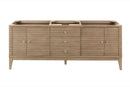James Martin Linear 72" Double Bathroom Vanity, Whitewashed Walnut
