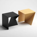 Japanese Style Asymmetrical Metal Coffee Table (W)20" (L)20" (H)24" black yellow together angle view