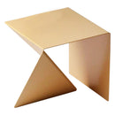 Japanese Style Asymmetrical Metal Coffee Table (W)20" (L)20" (H)24" yellow angle view