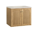 James Martin Laurent 30" Dual Mount Single Bathroom Vanity, Light Natural Oak