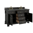 James Martin Brookfield 60" Double Bathroom Vanity, Black Onyx