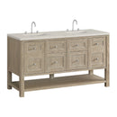 James Martin Breckenridge 60" Double Bathroom Vanity, Whitewashed Oak