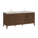 James Martin Myrrin 72" Double Bathroom Vanity, Mid-Century Walnut