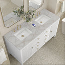 James Martin Myrrin 60" Double Bathroom Vanity, Bright White
