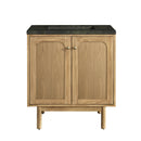 James Martin Laurent 30" Dual Mount Single Bathroom Vanity, Light Natural Oak