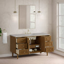 James Martin Laurent 60" Dual Mount Single Bathroom Vanity, Honey Oak