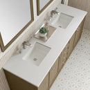 James Martin Chicago 72" Double Bathroom Vanity, Walnut Whisper